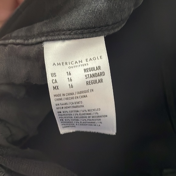 NWT American Eagle Black Soft Knit Hi Rise Next Level Stretch Jegging Jeans - Picture 4 of 5